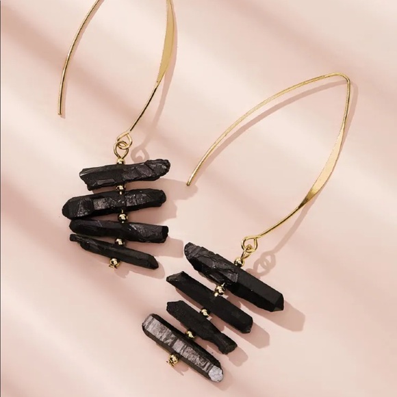 Anthropologie Jewelry - LAST SET SALE Raw Stone + Wire Drop Earrings